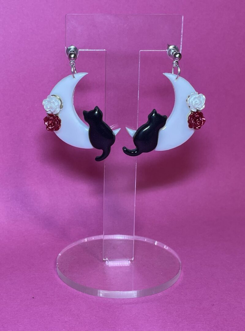 pendientes gato en la luna