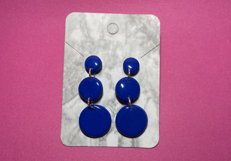 Pendientes circulares azul oscuro