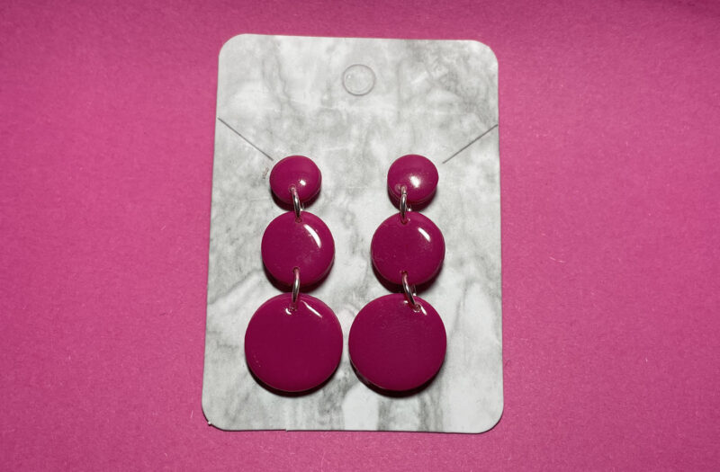 Pendientes circulares rosa oscuro