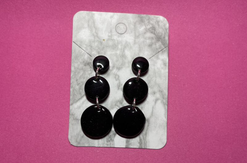 Pendientes circulares negro mate