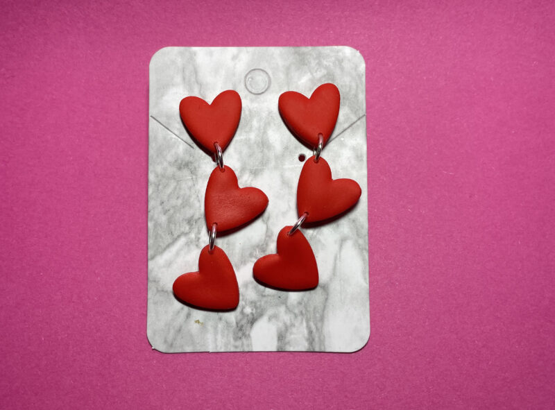 Pendientes corazones rojo
