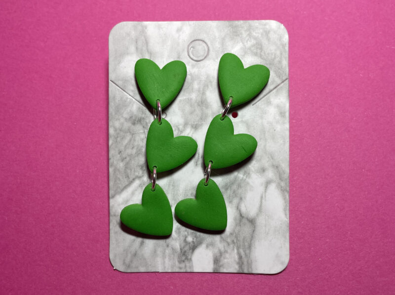 Pendientes corazones verde